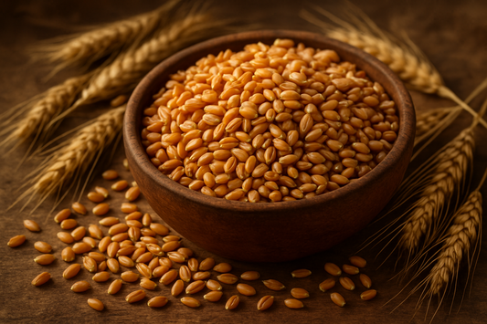 I want build my organic products website so please generate images of 5 products that's looks like in image and also send me their brief information why they are essentially and how it's made in 100 words , generate images like loos fantastic and real , any 6 like organic wheat , bajara , rice , pulses organic any dairy products like buffalo milk and ghee

